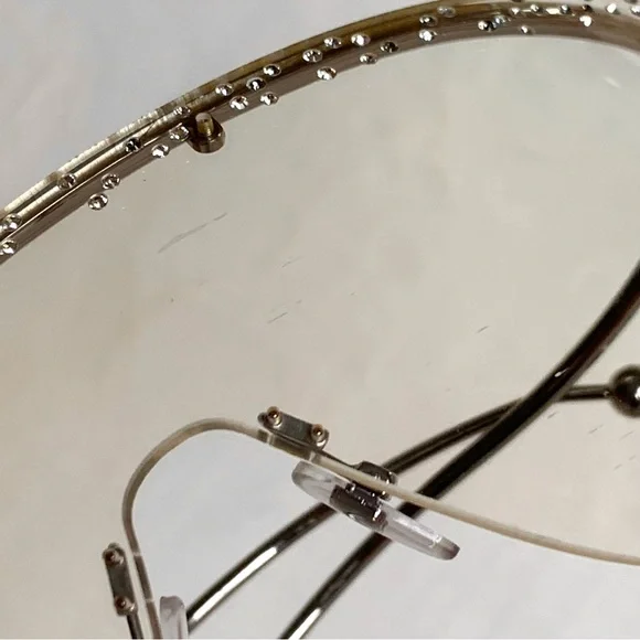 ☆*:. o o .:*☆ Givenchy Diamond Rhinestone Shield Sunglasses